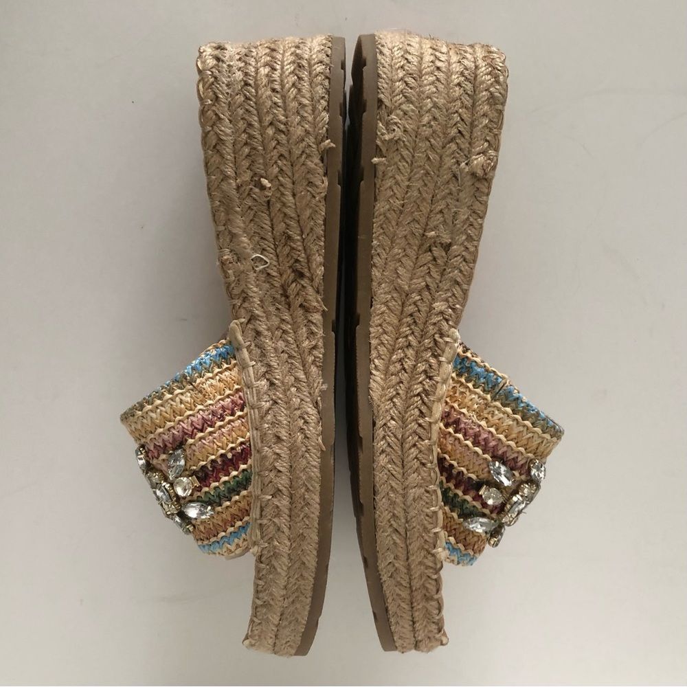 White Mountain Stitch Platform Wedge Espadrille Sandals NWT Size 8.5 Bohemian - Picture 3 of 12